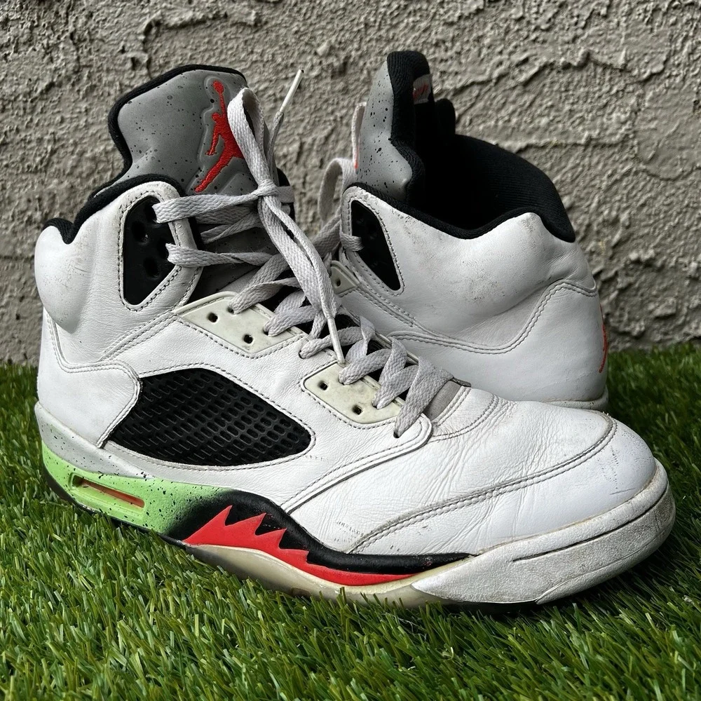 Nike Shoes Men Size 12 Air Jordan 5 V Retro Pro Stars White Poison 136027-115